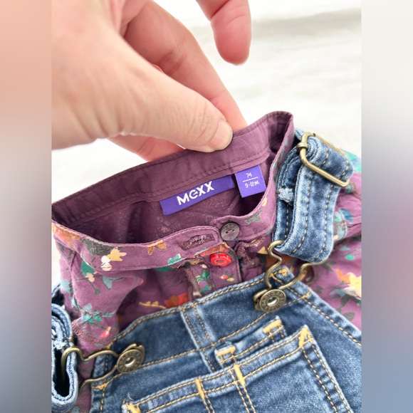 Baby Gap Denim Overalls + Mexx Floral Blouse Bundle - Picture 4 of 7